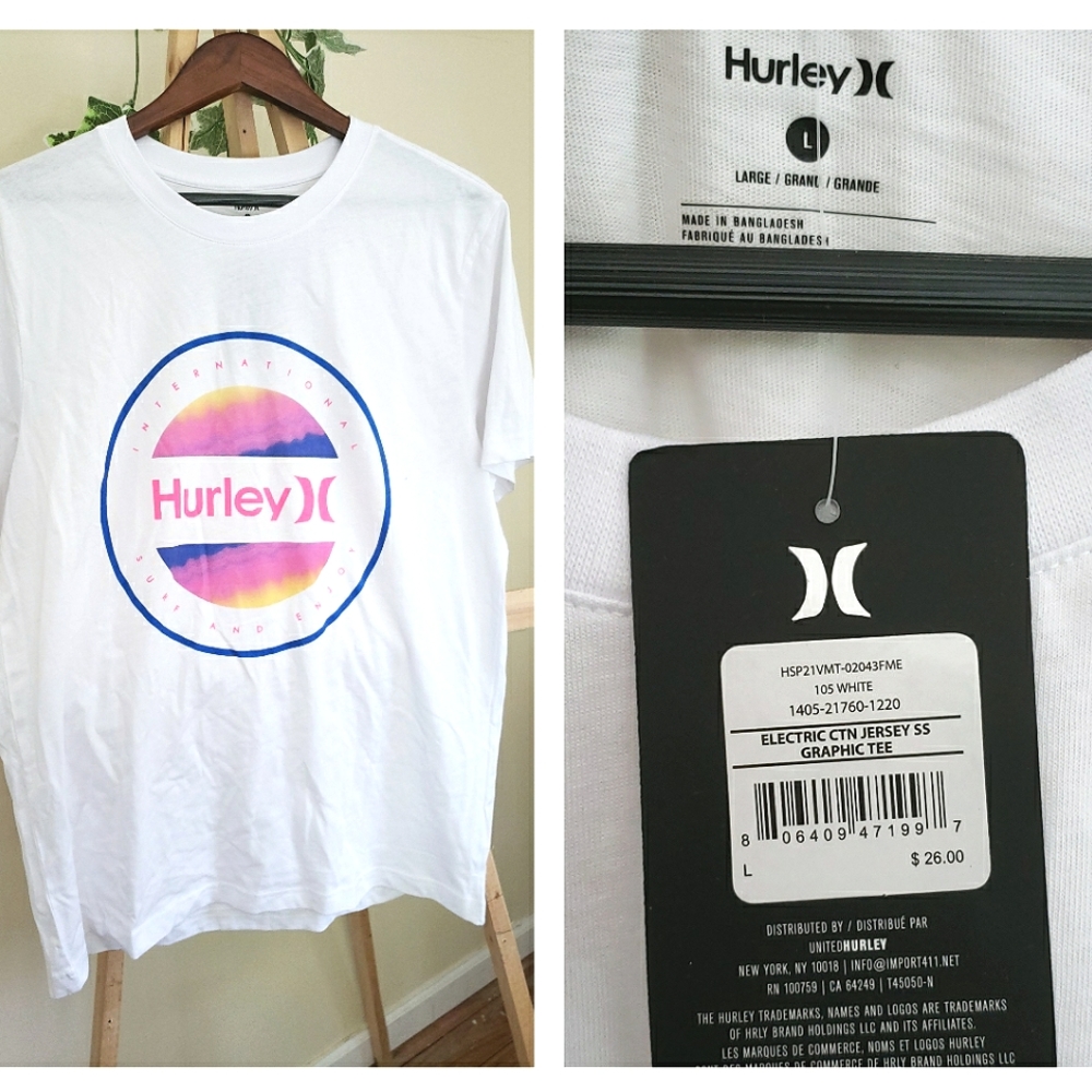 Hurley white graphic t-shirt